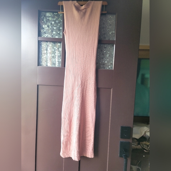 Hippie Rose Pink Button Down Stretchy Sleeveless Body Con Dress Sz Small - Picture 7 of 8